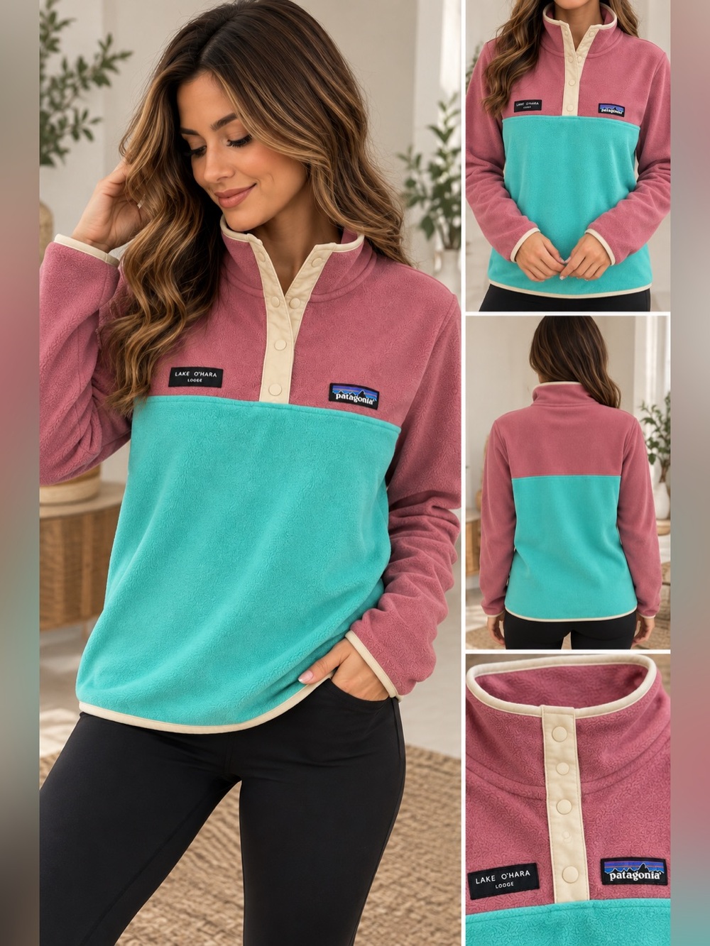 Patagonia Women’s Synchilla Snap-T Fleece Pullover Lake O’Hara Lodge Size S